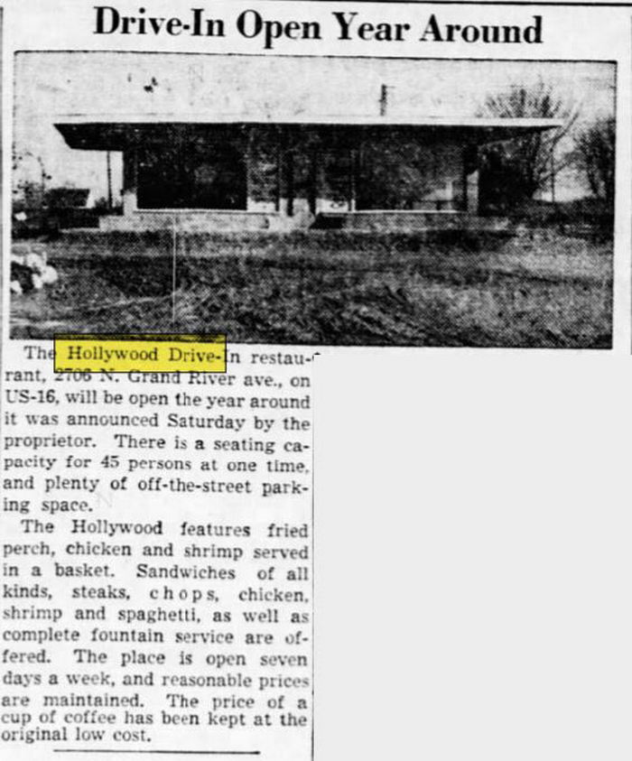 Hollywood Drive-In (Tonys Lounge) - Dec 1951 Article
